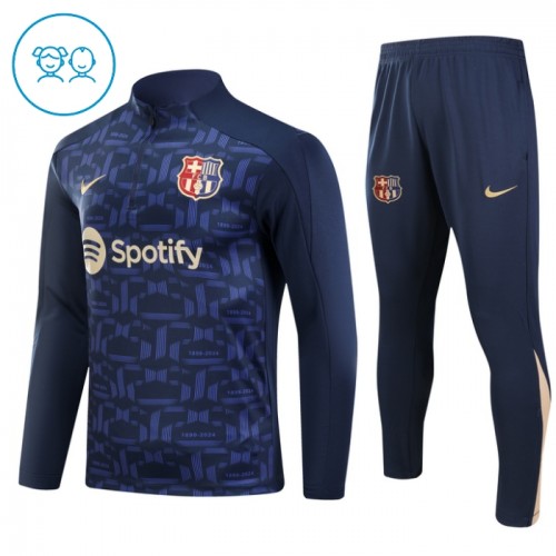 Dječji Barcelona Komplet trenirke za trening 2024-25 Quarter-zip Navy Dječji Barcelona Komplet trenirke za trening 2024-25 Quarter-zip Navy